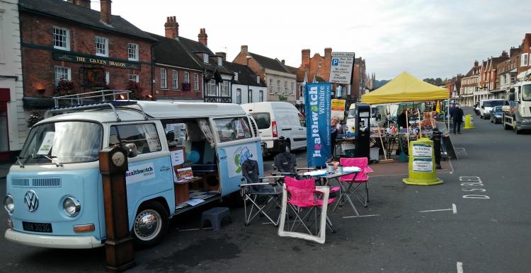 Campervan in Marlborough Market Place