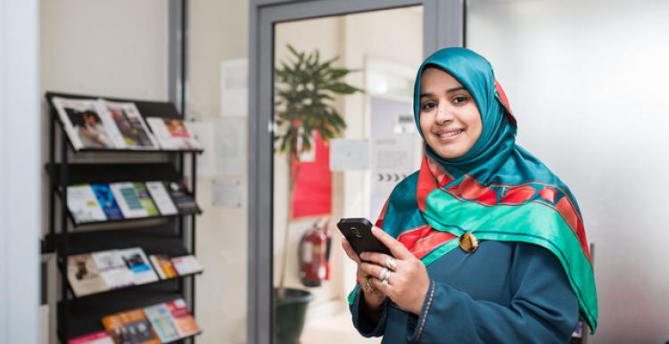 woman with mobile phone