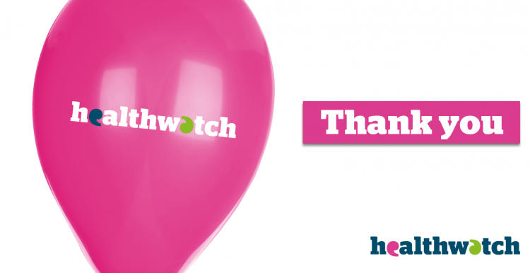 Healthwatch thank you balloon