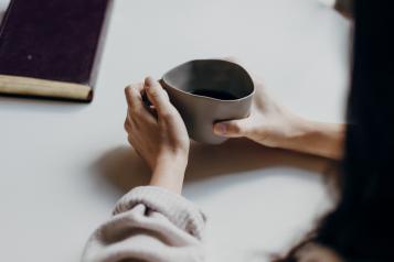 person with a coffee