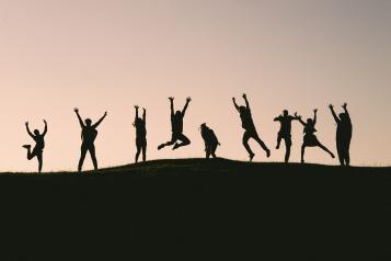 Group of people jumping