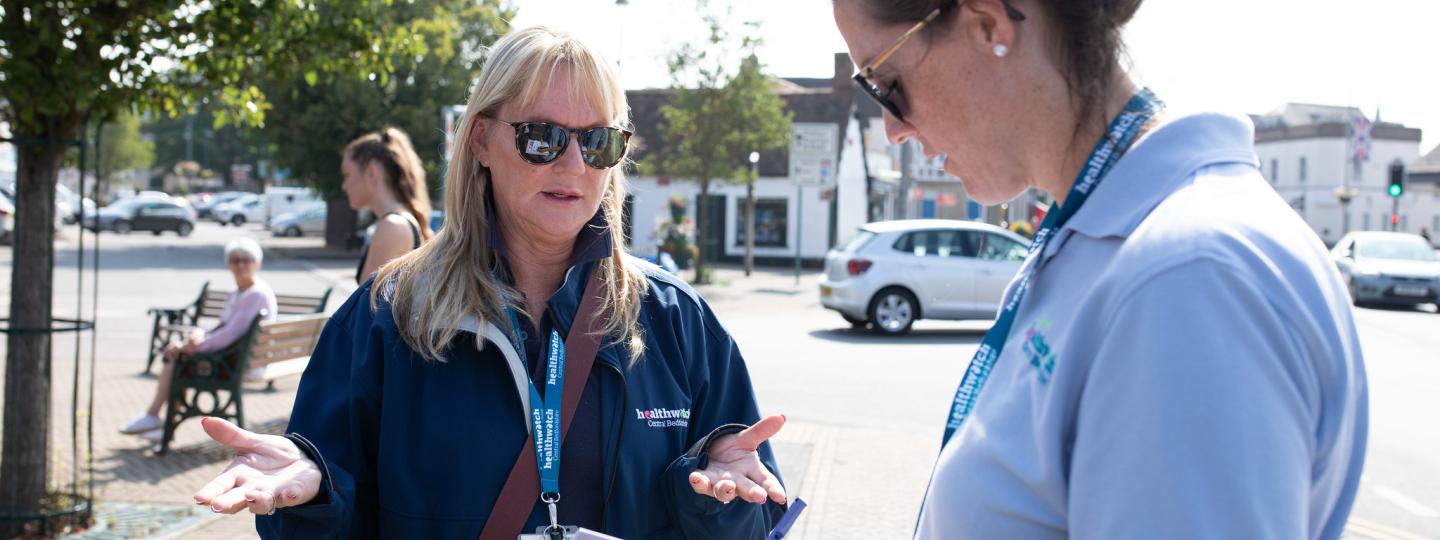 two healthwatch volunteers