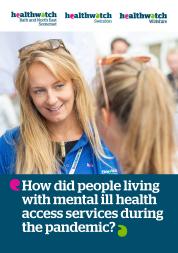 female healthwatch staff member talking to member of the public